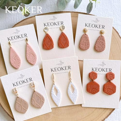KEOKER Lace Polymer Clay Texture Sheets - Works with Clay Cutter, Same as Texture Roller for Polymer Clay (C) - color: C