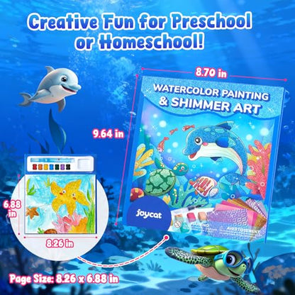 JoyCat Paint with Water Coloring Books, Art & Craft Activity, No Mess Art for Kids Ages 4-8, Craft Kits & Supplies, DIY Creative Activity, Gifts for Girls & Boys (Sea Animals) - style: Sea Animals