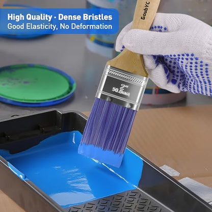 Paint Brushes - 24 Pack, 2" Flat Brushes, Paint Brush Set, Wood Paint Brushes for Walls, Stain & All Oil Paints - Home Improvement - Interior & Exterior Use - color: 24 Pack