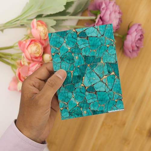 GOTO CLAY TOOLS Turquoise Stone Clay Transfer Paper – 6 Pcs, Transfer Paper for Polymer Clay, Turquoise Pattern Polymer Clay Transfer Sheet for Jewelry Making - color: Truquoise Stone Clay