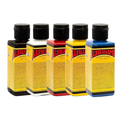 Alphasample Set – Vibrant High-Pigment Enamel Paint for Pinstriping, Sign Painting, Fine Art, with Smooth Gloss Finish (5 oz) - size: 5 Fl Oz (Pack of 1)