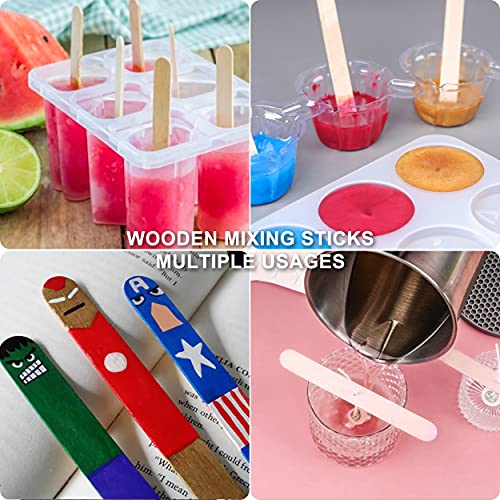 LET'S RESIN Epoxy Mixing Cups Kit,200Pcs, Plastic, 30ml Disposable Measuring Cups,50 Wooden Stirring Sticks for Paint Mixing, Jewelry Making - size: 30ML