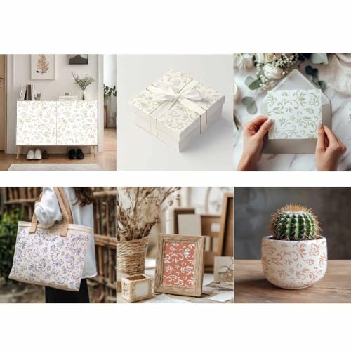 2 Pcs Flower Borders Silkscreen Stencil, Reusable Self-Adhesive Silk Screen Printing Plants Pattern Mesh Transfers Stencil for Painting on Wood Fabric DIY T-Shirt, 8.7x11 Inches - style: Plants