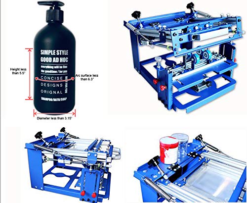 TECHTONGDA Cylinder Screen Printing Machine Cylindrical Silk Screen Printing Press for Mugs Pen Cup Bottle 3.15 Inches Diameter