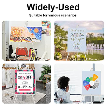 Falling in Art 65" A-Frame Tripod Easel Stand, Wooden Display Easel with Adjustable Canvas Holder, Floor Easel for Wedding Signs, Posters, Paintings, Artwork(White) 2 Pack - color: White-2 Pack