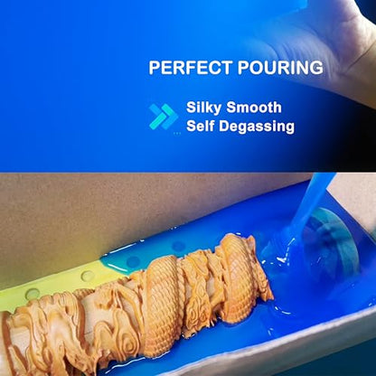 BBDINO Silicone Mold Making Kit 30A - Platinum Liquid Silicone for Molds Making 2 Gallons Kit | 1:1 Mixing Rratio- Ideal for Silicone, Resins, Soap, Concrete, Wax Molding | Sapphire Blue - size: Sapphire Blue 282 Oz