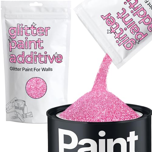 Hemway Rose Pink Glitter Paint Additive for Walls 100g / 3.5oz | Glitter Additive Sparkle for Interior & Exterior Wall Paint, Furniture, Varnish - color: Rose Pink
