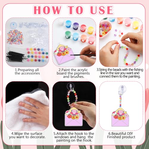 WinnerWhy 30 Pcs Mother's Day DIY Suncatcher Ornaments, Bulk Craft Kits for Adults, Acrylic Light Catcher Decorations with Mom Themed Designs for Mother's Day Projects, Parties, Group Activities - style: Mother’s Day