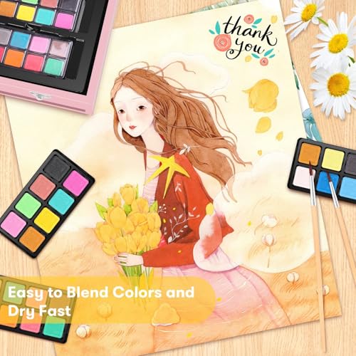 iBayam Christmas| Birthday Gifts for Kids Teen Girls Trendy Stuff 6-16 Year Old, 150-Pack Art Set Kits with 2 Sketch Pads, Coloring Book, Stocking Stuffers for Teens Girls, Cute Cool Fun Crafts Gifts - color: Pink