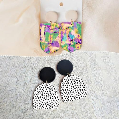 Polymer Clay Transfer Paper, 20 Pcs 4 Designs Creative Floral Mushroom Leopard Water Soluble Transfer Sheet for Polymer Clay for Polymer Clay Earrings Jewelry Making Disposable Stickers 5.82X3.93in - color: 4 Pattern Sets