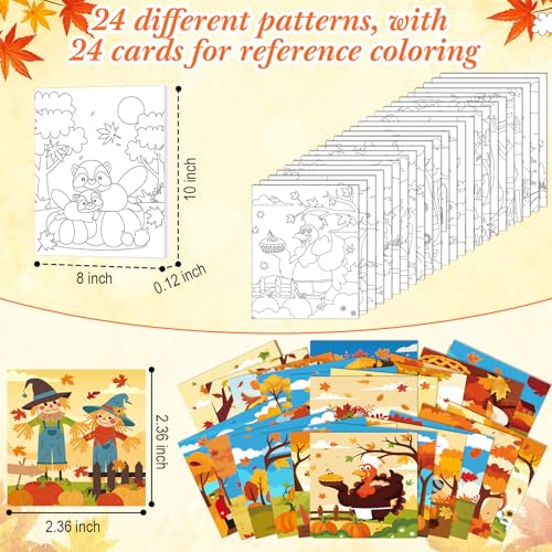 Sherr 24 Pcs Pre Drawn Canvas for Painting Adult Pre Printed Canvas Bulk Sip and Paint Kit Stretched Panels Paint Set for Theme Valentine Painting Night Party Favor(Autumn,8 x 10 Inch) - size: 8 x 10 Inch, style: Autumn