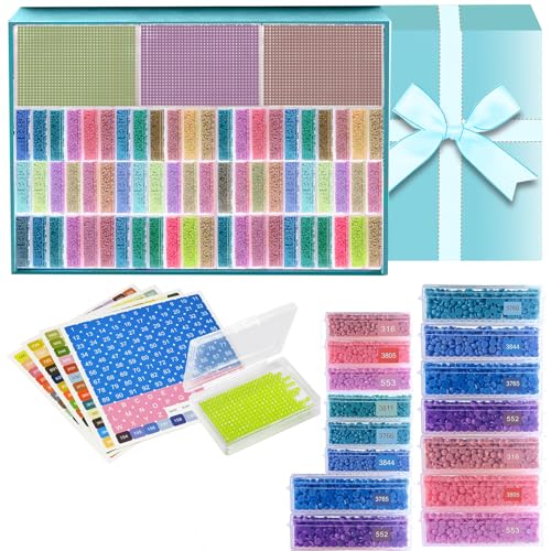 Qlonry 80Pcs Upgrade Diamond Art Storage Trays Convex Point Bottom Design Diamond Painting Trays with Lids 2-in-1 Diamond Art Accessories for DIY Gift - color: Blue, size: 001