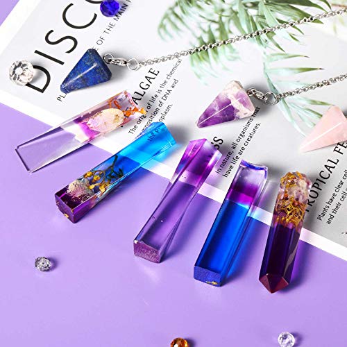 Patelai 10 Styles Pendulum Resin Molds Silicone Pendant Molds Epoxy Quartz Crystal Gemstone Multi-Facet Jewelry Molds for DIY Crafts Jewelry Decorations Making