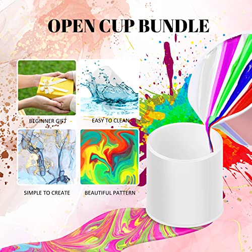 4 Pcs Open Cup Bundle for Acrylic Paint Pour Silicone Leaky Floating Open Cups Acrylic Paint Pouring for DIY Resin, White