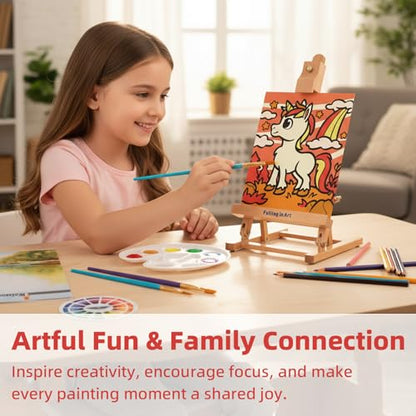 Falling in Art 52Pcs Acrylic Paint Set with Table Easel, Art Painting Kit with Acrylic Paints, Canvas Panels, Paintbrushes, Canvas Supplies Kit for Kids, Adults, Beginners, and Artists, Red - color: Red