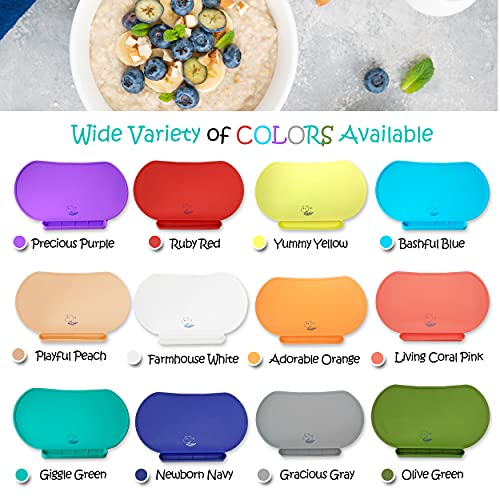 Silicone Children's Place Mat - Baby Mumbo | Food-Grade Quality with Unique Raised Edges for Spill Prevention | Lightweight, Portable, and Spill-Proof Tray (Yummy Yellow) - color: Yummy Yellow