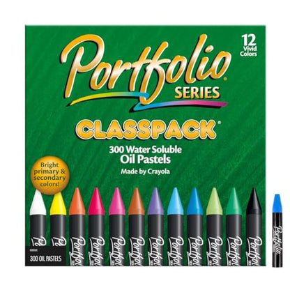 Crayola Oil Pastels Classpack, School Supplies, Water Soluble, 12 Assorted Colors, 300Count - style: CLASSPACK