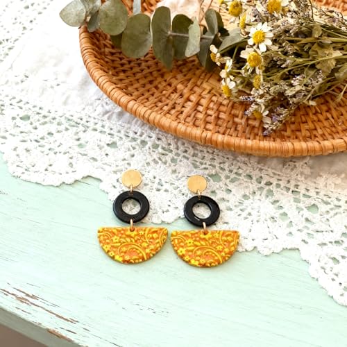 4 Sheets Flowers Pattern Polymer Clay Texture Sheet Leaves Patterns Rubber Texture Mat for Polymer Clay Making Earrings Jewelry DIY Crafts 4 × 2.5 Inch - style: Flowers Pattern