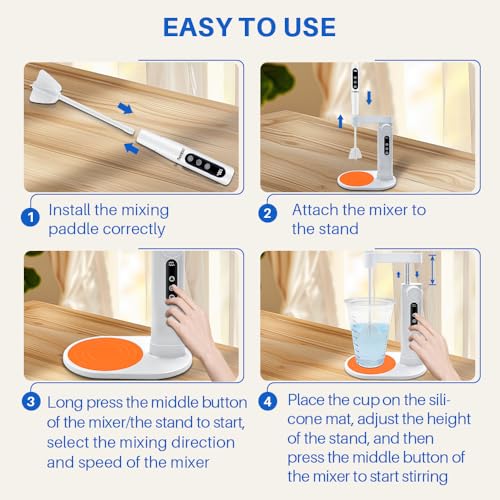 OSBANG Electric Resin Mixer with Stand, Rechargeable Epoxy Resin Mixer with Hands-Free Resin Mixer Stand for Save Your Wrist, Resin Accessories for Resin, Silicone, Resin Molds, Soap Making & More