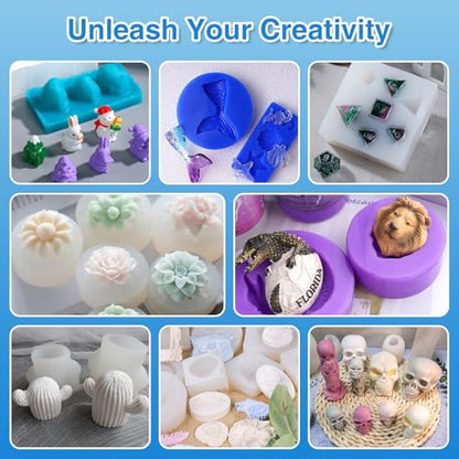 LET'S RESIN Silicone Mold Making Kit 36oz, 20A Flexible & Bubble Free Silicone Rubber, Translucent & 4H Fast Cure Liquid Silicone for Mold Maker, Mixing Ratio 1:1 - size: 36oz