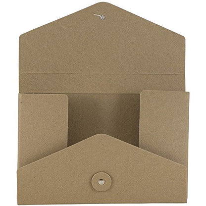 JAM PAPER Kraft Portfolio with Button and String Tie Closure - Video Size - 5 1/2 x 8 1/2 x 1 - Natural Recycled - Sold Individually - color: Natural Recycled, size: Video Size (5 1/2" x 8 1/2" x 1")