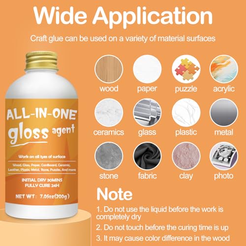 1DFAUL Crafts Sealer Gloss Matte Finish, 400ml All Purpose Craft Glue | All in One Craft Glue, Varnish & Finish, for Wood, Paper, Acrylic Paints, Ceramics, Fabrics, Clay - style: A3 Gloss+Matte