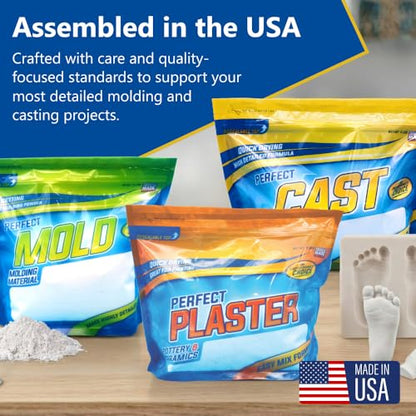 Perfect Plaster for Pottery & Ceramic Slip Casting Molds, Non-Toxic Water-Based Powder Material for DIY Mold Making, Clay Reclaim Slabs, Sculptures & Crafts, Fast-Curing, USA Made, 2 lb Bag - size: 2 Lb