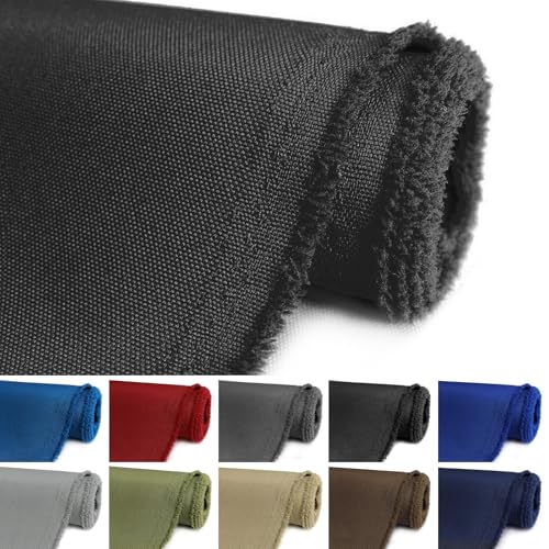 Waterproof Canvas Fabric by the Yard, UV Resistant 600D Outdoor Upholstery Material 58inch Cordura Fabric Water Resistant Fabric for Sewing Chair Patio Cushion Bag Interior, 5 Yard Black - color: Black, size: Pre Cut 5 Yard