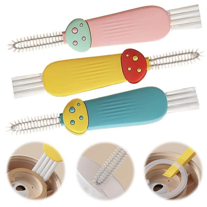 3 in 1 Cup Lid Cleaning Brush, 2024 New Crevice Cleaning Brush Set for Baby Bottle Gap Tight Spaces Cup, 3 in 1 Multifunctional Cleaning Brush Portable Cup Lid Cleaner with Brush(D) - color: D1