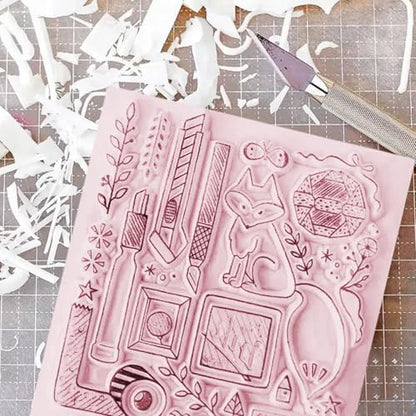 ZOENHOU 20 PCS 4 x 6 Inch White Pink Rubber Stamp Carving Blocks, Creative Soft Colorful Carving Tools for Rubber Stamps Engraving Crafts Supplies