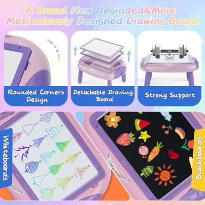 MAYESAR Gifts for 1-2 Year Old Girls,Toddlers Toys with Magnetic Letters and Numbers, Art Easel for Kids 1 2 Year Old, Girl Birthday Christmas Gifts (Purple) - color: Pink