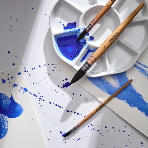 MEEDEN Watercolor Brushes Professional - 4 Pack Synthetic Squirrel Hair Artist Paint Brushes Set with Beech Wood Handle Great for Artists Hobbyists - size: Set - 4 Count