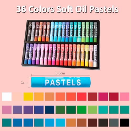 36 Colors Oil Pastels Set, Soft Oil Pastels for Art Painting, Drawing, Blending, Art Supplies for Artists, Beginners, Enthusiasts of Painting