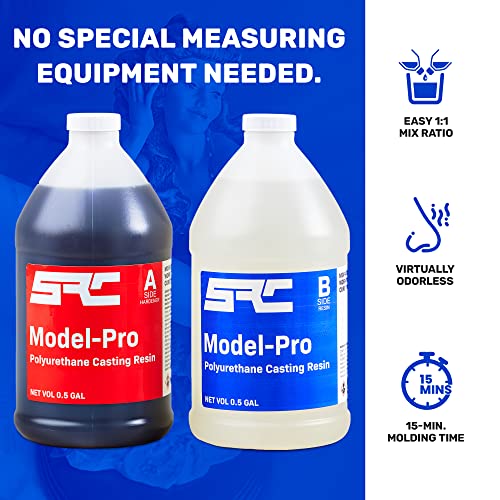 SPRESIN Model-Pro Polyurethane Casting Resin 1 Gal and Cast-a-Mold 25T RTV 1/2 Gal, Silicone Mold Making Rubber, Crafts, Woodworking, Hand Molds Casting & Jewelry Making