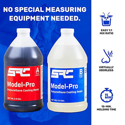 SPRESIN Model-Pro Polyurethane Casting Resin 1 Gal and Cast-a-Mold 25T RTV 1/2 Gal, Silicone Mold Making Rubber, Crafts, Woodworking, Hand Molds Casting & Jewelry Making