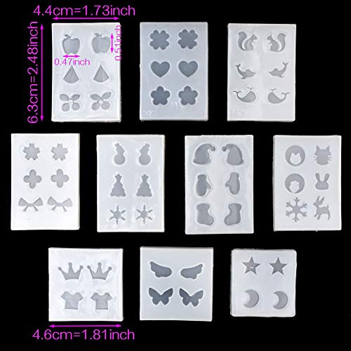 Silicone Mold for Resin Ear Stud Casting - Earrings molds Charms Casting Mould- Epoxy Resin Jewels Shapes to Mold