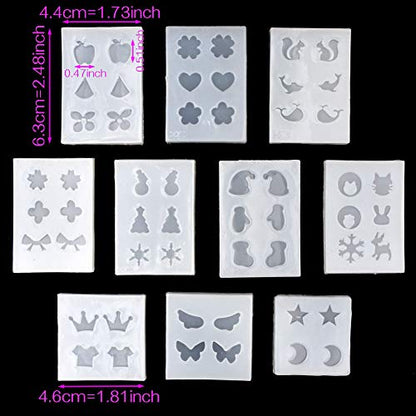 Silicone Mold for Resin Ear Stud Casting - Earrings molds Charms Casting Mould- Epoxy Resin Jewels Shapes to Mold