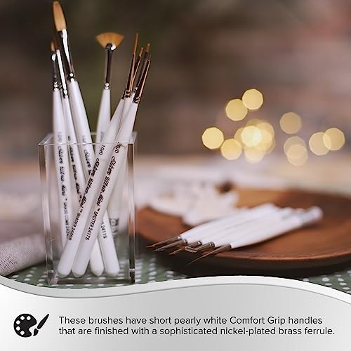 Silver Brush UMS-2445S Ultra Mini Detail Short Handle Brush Set, 4 Per Pack - color: Detail Set, size: 4 Pc