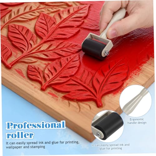 COOPHYA 4Pcs Rubber Roller Set for Children Ink Roller for Printmaking Handheld Crafting Tool for Boys and Girls for Art Projects and DIY Activities