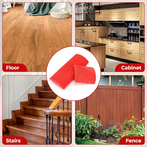 2pcs Faux Wood Grain Painting Tool, Texture Roller DIY Set for Stain Look Like Natural Wood, Rubber Brushing Maker Pattern Knurling, Embossing for All Surfaces, Wall Art Household Decor Stamp Stencil