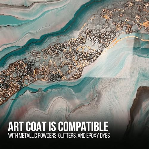 Stone Coat Countertops Art Coat (1 Gal Epoxy Resin) Formulated with Zero VOCs, Extended Working Time, UV Resistance for Alcohol Ink, Acrylic, Metallics, Food Safe Epoxy Perfect for DIY and Art Markers | Extended Working Time, Zero VOC, Food‑Safe Epoxy for