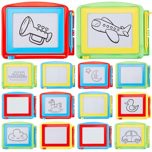 Tinlade 24 Pack Mini Magnetic Drawing Board for Kids, Small Erasable Drawing Pad, Toddler Writing Tablet, Birthday Party Favor, Classroom Prize, Goodie Bag Stuffers for Boy Girl (6 Colors,Cute) - color: 6 Colors, size: Cute
