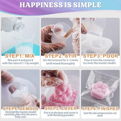 LET'S RESIN Liquid Silicone and Silicone Rubber Mold Making Kit, 20A Translucent & Fast Cure Liquid Silicone for Casting Resin Mold, Soap Mold, Candle Mold, 3D Mold