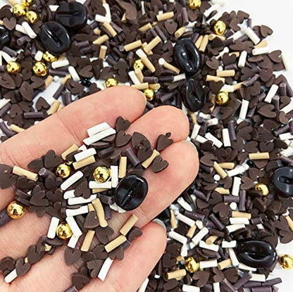 EHOPE Fake Sprinkles Resin Sprinkles Fake Candy Sprinkles Clay Sprinkles Polymer Sprinkles Polymer Clay Slices for Nail Art DIY Crafts Cake Phone Case(40G-Chocolate-41) - color: 41-Chocolate