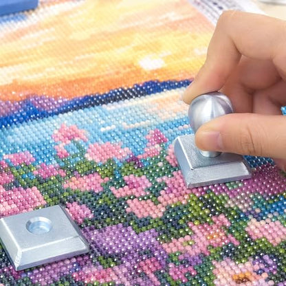 Diamond Art Painting Embossing Roller 3D Printing Diamond Art Painting Seal Press Diamond Art Painting Roller Tool Set for Multi-Color Square & Circular Drills (Sky Blue) - color: Sky Blue