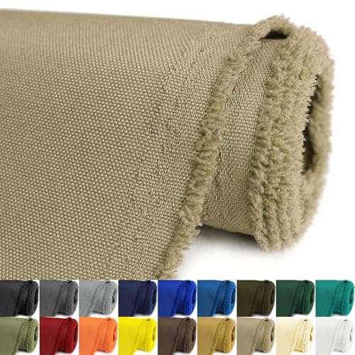 Waterproof Canvas Fabric by The Yard 58inch 600D Upholstery Material Polyester Fabric Outdoor Water Resistant Fabric for Sewing Chair Patio Cushion Purse Bag Interior, Pre Cut 1 Yard Khaki - color: Khaki, size: 1 Yard