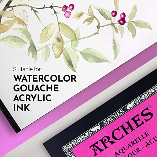 Arches Watercolor Pad 10x14 Inches 140lb/300gsm Hot Press, White - size: 10"x14", style: Hot Press