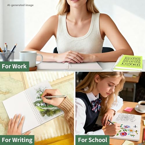 JOHSBYD 2Pcs Blank Spiral Notebook,Inspirational Gifts A5 Hardcover Sketch Book,Art Sketchbook for Drawing, Unlined, Plain Sketch Book for Women Men Work Writing,160 Pages (2, Blank Page Light Green) - color: Blank Page Light Green