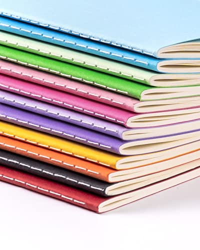Gwybkq Small Unlined Pocket Notebooks 12 Pack Mini Notepads Journal Blank Sketch Book Pad for Kids Plain Notebooks Drawing Pad 3.5 x 5.5 Inches, 30 Sheets/60 Pages(Colorful Cover) - color: 12 Colors, style: Plain/Blank