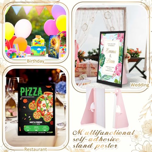 Marspark Poster Stand Self Stick Easel Back Poster Board Stand Convenient Peel and Stick Self Adhesive Easels Display Cardboard Sign (12 Inch,Light Pink,12 Pack) - color: Light Pink, size: 12 Inch